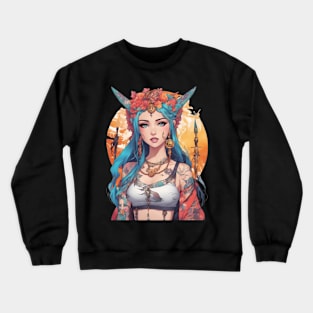 Dark Melodies Secret Life Emo Goth Anime Girl Crewneck Sweatshirt